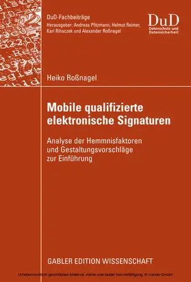 Roßnagel |  Mobile qualifizierte elektronische Signaturen | eBook | Sack Fachmedien