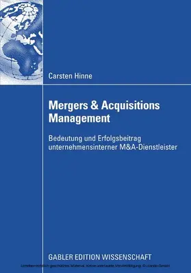 Hinne |  Mergers & Acquisitions Management | eBook | Sack Fachmedien