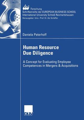 Peterhoff |  Human Resource Due Diligence | Buch |  Sack Fachmedien