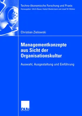 Zielowski |  Managementkonzepte aus Sicht der Organisationskultur | Buch |  Sack Fachmedien