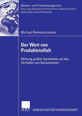 Riemenschneider |  Der Wert von Produktvielfalt | Buch |  Sack Fachmedien