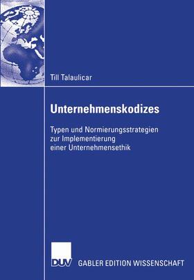 Talaulicar |  Unternehmenskodizes | Buch |  Sack Fachmedien