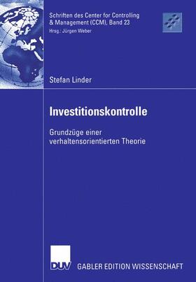 Linder |  Investitionskontrolle | Buch |  Sack Fachmedien