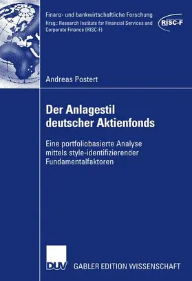 Postert |  Der Anlagestil deutscher Aktienfonds | Buch |  Sack Fachmedien