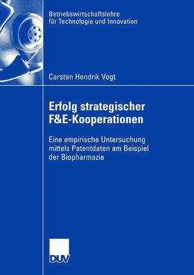 Vogt |  Erfolg strategischer F&E-Kooperationen | Buch |  Sack Fachmedien