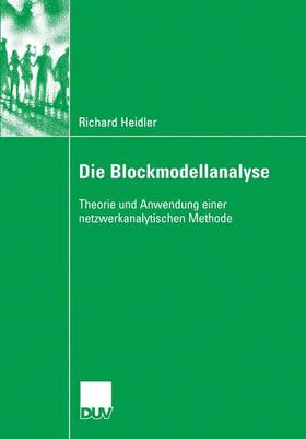Heidler |  Die Blockmodellanalyse | Buch |  Sack Fachmedien