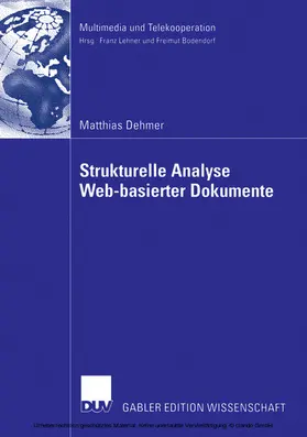 Dehmer |  Strukturelle Analyse Web-basierter Dokumente | eBook | Sack Fachmedien