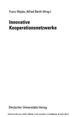 Wojda / Barth |  Innovative Kooperationsnetzwerke | eBook | Sack Fachmedien