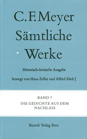 Meyer / Zeller |  Die Gedichte aus dem Nachlass | Buch |  Sack Fachmedien