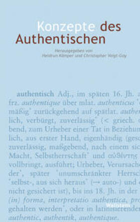 Kämper / Voigt-Goy |  Konzepte des Authentischen | Buch |  Sack Fachmedien