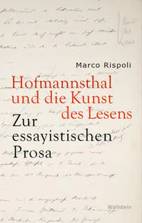 Rispoli |  Hofmannsthal und die Kunst des Lesens | Buch |  Sack Fachmedien