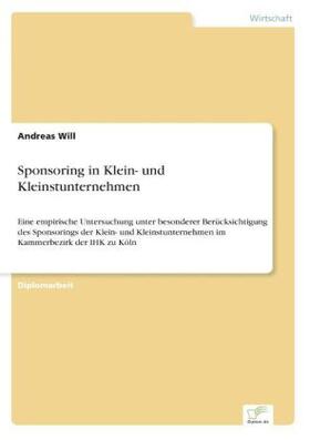 Will |  Sponsoring in Klein- und Kleinstunternehmen | Buch |  Sack Fachmedien