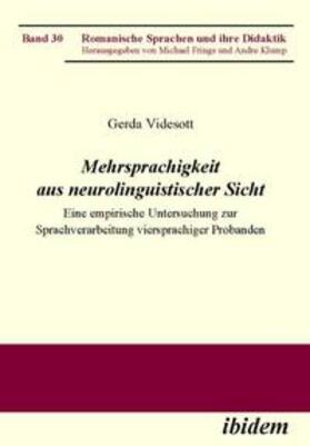 Videsott |  Mehrsprachigkeit aus neurolinguistischer Sicht | Buch |  Sack Fachmedien