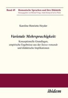 Henriette Heyder |  Henriette Heyder, K: Varietale Mehrsprachigkeit. Konzeptione | Buch |  Sack Fachmedien