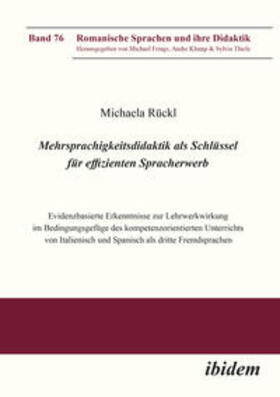 Rückl |  Mehrsprachigkeitsdidaktik als Schlüssel für effizienten Spracherwerb | Buch |  Sack Fachmedien