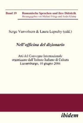 Vanvolsem / Lepschy |  Nell’Officina del Dizionario | eBook | Sack Fachmedien