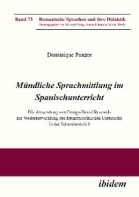 Panzer |  Mündliche Sprachmittlung im Spanischunterricht | eBook | Sack Fachmedien
