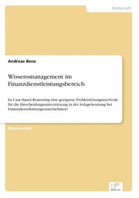 Benz |  Wissensmanagement im Finanzdienstleistungsbereich | Buch |  Sack Fachmedien