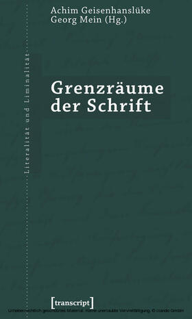 Geisenhanslüke / Mein |  Grenzräume der Schrift | eBook | Sack Fachmedien