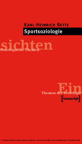 Bette |  Sportsoziologie | eBook | Sack Fachmedien