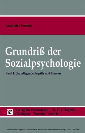 Thomas |  Grundriß der Sozialpsychologie | eBook | Sack Fachmedien