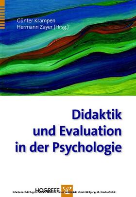 Krampen / Zayer |  Didaktik und Evaluation in der Psychologie | eBook | Sack Fachmedien