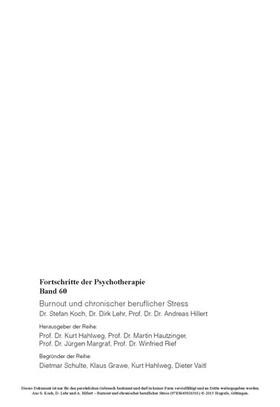 Koch / Lehr / Hillert |  Burnout und chronischer beruflicher Stress | eBook | Sack Fachmedien