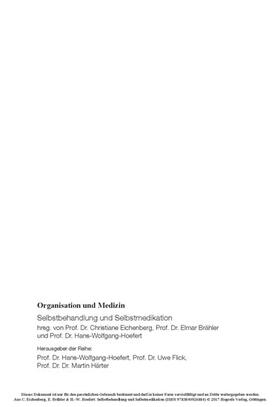 Eichenberg / Brähler / Hoefert |  Selbstbehandlung und Selbstmedikation | eBook | Sack Fachmedien