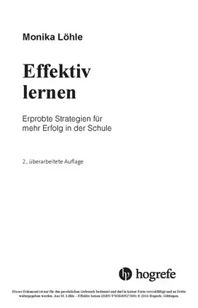 Löhle |  Effektiv lernen | eBook | Sack Fachmedien