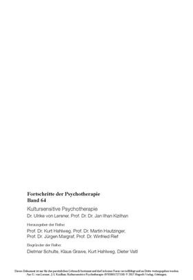 von Lersner / Kizilhan |  Kultursensitive Psychotherapie | eBook | Sack Fachmedien