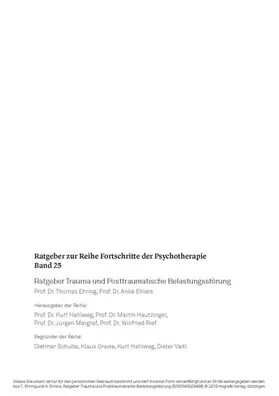 Ehring / Ehlers |  Ratgeber Trauma und Posttraumatische Belastungsstörung | eBook | Sack Fachmedien