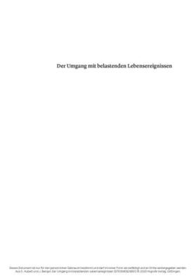 Hubert / Bengel |  Der Umgang mit belastenden Lebensereignissen | eBook | Sack Fachmedien