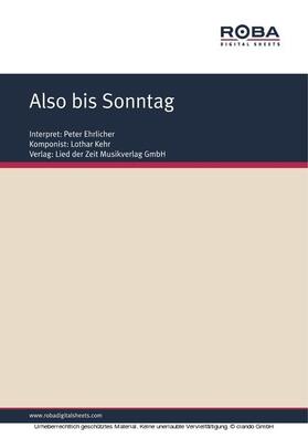 Schneider |  Also bis Sonntag | eBook | Sack Fachmedien