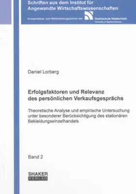 Lorberg |  Erfolgsfaktoren und Relevanz des persönlichen Verkaufsgesprächs | Buch |  Sack Fachmedien