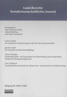 Bohler / Sterbling / Vonderach |  Land-Berichte. Sozialwissenschaftliches Journal | Buch |  Sack Fachmedien