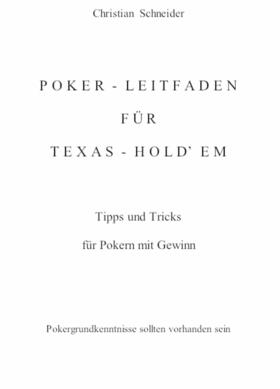 Schneider |  Poker-Leitfaden für Texas-Hold'em | eBook | Sack Fachmedien