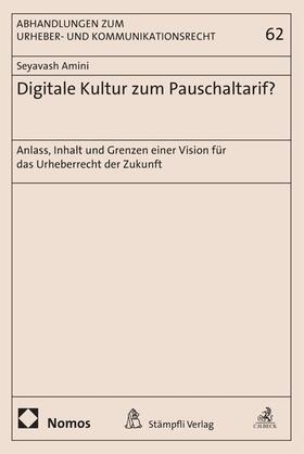 Amini |  Digitale Kultur zum Pauschaltarif? | eBook | Sack Fachmedien