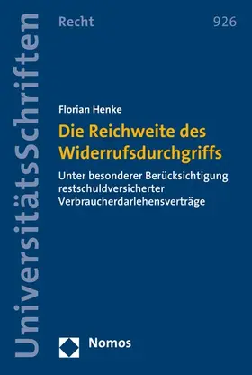 Henke |  Die Reichweite des Widerrufsdurchgriffs | eBook | Sack Fachmedien