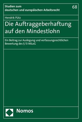 Pütz | Die Auftraggeberhaftung auf den Mindestlohn | E-Book | sack.de