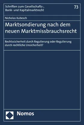 Kubesch |  Marktsondierung nach dem neuen Marktmissbrauchsrecht | eBook | Sack Fachmedien