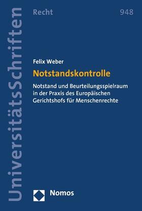 Weber |  Notstandskontrolle | eBook | Sack Fachmedien