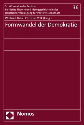 Thaa / Volk |  Formwandel der Demokratie | eBook | Sack Fachmedien