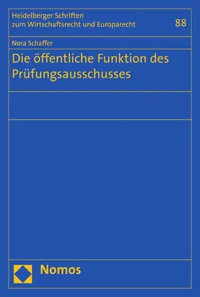 Schaffer |  Die öffentliche Funktion des Prüfungsausschusses | eBook | Sack Fachmedien