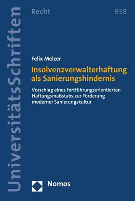 Melzer |  Insolvenzverwalterhaftung als Sanierungshindernis | eBook | Sack Fachmedien