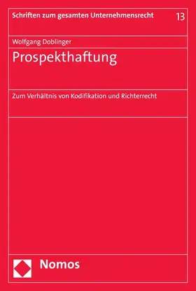 Doblinger |  Prospekthaftung | eBook | Sack Fachmedien