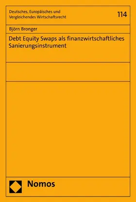 Bronger |  Debt Equity Swaps als finanzwirtschaftliches Sanierungsinstrument | eBook | Sack Fachmedien