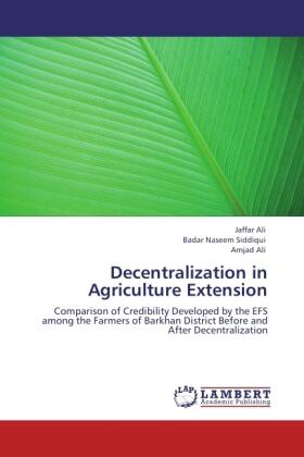 Ali / Siddiqui |  Decentralization in Agriculture Extension | Buch |  Sack Fachmedien