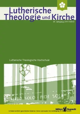 Barnbrock / Behrens |  Lutherische Theologie und Kirche 4/2015 | eBook | Sack Fachmedien