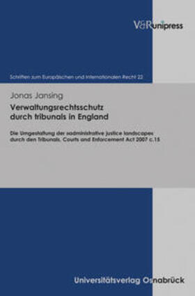 Jansing |  Jansing, J: Verwaltungsrechtsschutz durch tribunals in Engla | Buch |  Sack Fachmedien
