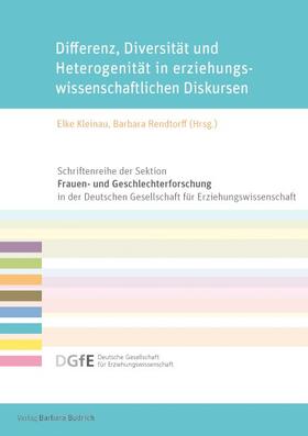 Kleinau / Rendtorff |  Differenz, Diversität und Heterogenität in erziehungswissenschaftlichen Diskursen | Buch |  Sack Fachmedien